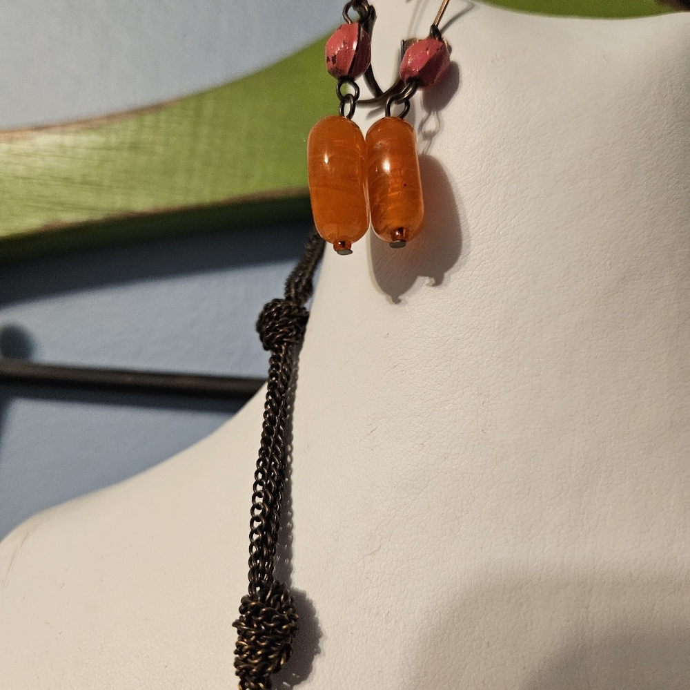 Pink/Orange Necklace Set - Picture 5 of 8